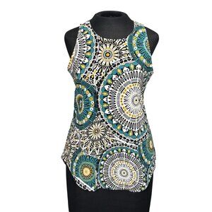 Van Heusen Womens Sleeveless Tank Top XS/TP Multicolor Mandala Print Polyester
